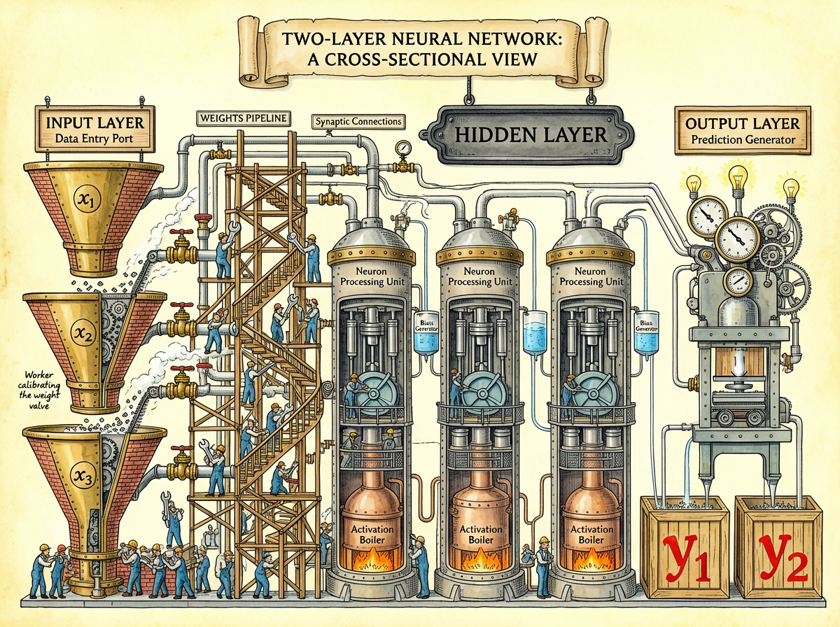 Neural Network Factory Cross-Section