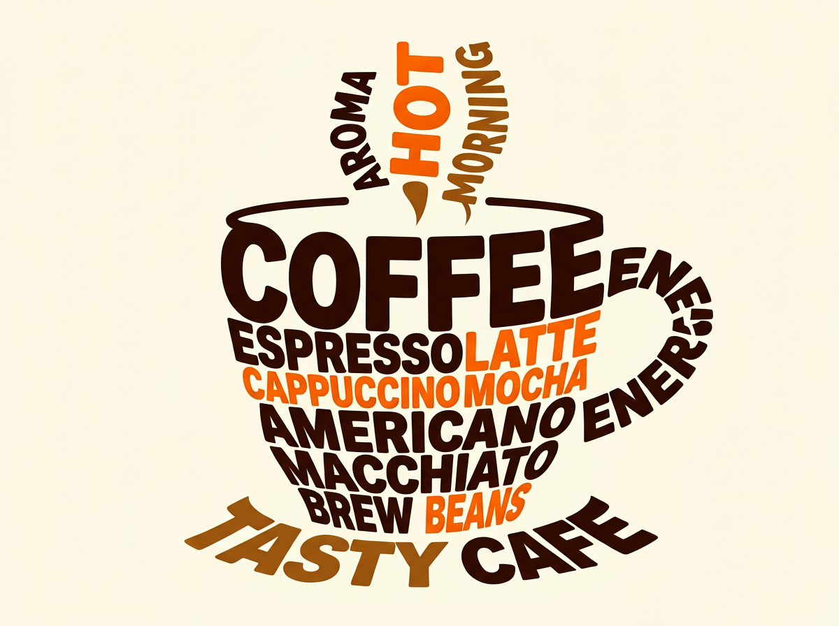 Coffee Cup Typography Illustration